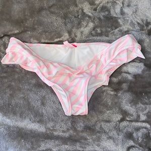 Victoria secrets pink/white striped bikini bottom